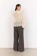 Vahida 1 Lace Pattern Blouse - Cream