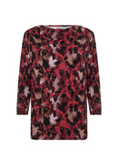 Marica 342 Abstract Print T-Shirt - Red Combi