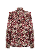 Vava2 HighNeck Floral Blouse - Red Combi
