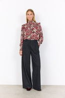 Vava2 HighNeck Floral Blouse - Red Combi