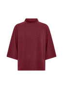 Banu 261 High Neck Blouse - Dark Red