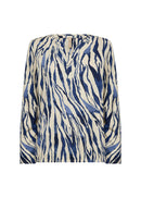 Felicity Abstract Print Blouse - Estate Blue Combi