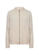 Nessie 59 High Neck Cardigan - Cream Melange