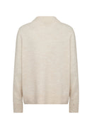 Nessie 59 High Neck Cardigan - Cream Melange