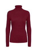 Dollie 483 Turtleneck Jumper - Dark Red Melange