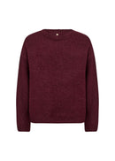 Gunna 1 Round Neck Jumper - Dark Red Melange