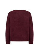 Gunna 1 Round Neck Jumper - Dark Red Melange