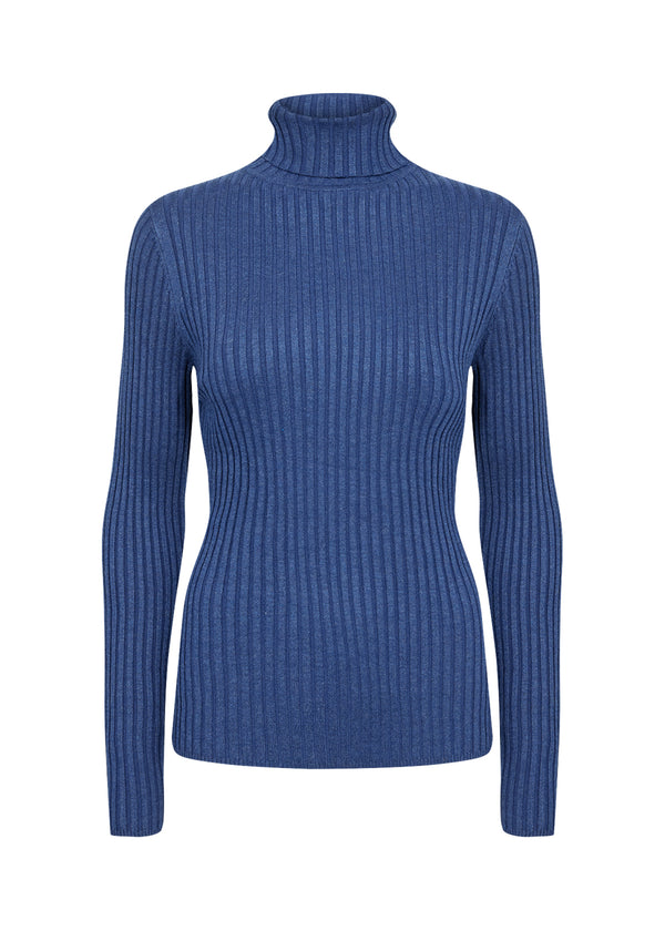 Dollie 483 Turtleneck Jumper - Estate Blue Melange