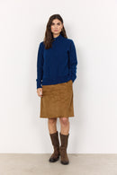 Nessie 59 High Neck Cardigan - Estate Blue Melange