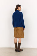 Nessie 59 High Neck Cardigan - Estate Blue Melange