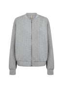 Vivi2 Zipped Stripe Cardigan - Grey Melange