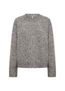 Vela 2 Ribbed Round Neck Jumper - Grey Melange