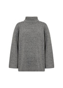 Vida 1 Ribbed Turtleneck Jumper - Grey Melange