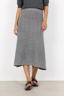 Vida 2 Mid Calf Skirt - Grey Melange