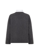 Vagna 6 2 Tone Blouse - Dark Earth Melange