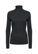 Dollie 483 Turtleneck Jumper - Dark Earth Melange