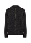 Nessie 59 High Neck Cardigan - Dark Earth Melange