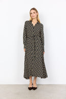 Varla3 Geometric Print Dress - Black Combi