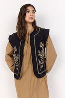Verna1 Embroidered Waistcoat - Black Combi