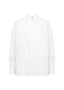 Hakima Art 1 Perforated Hem Shirt - White