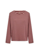 Helle YD 2 Striped Blouse - Madder Brown Combi