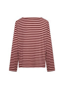 Helle YD 2 Striped Blouse - Madder Brown Combi