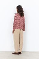 Helle YD 2 Striped Blouse - Madder Brown Combi