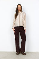Haley 2 Stripe Shirt - Madder Brown Combi