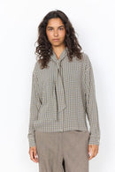 Halia 2 Check Tie Collar Blouse - Tempest Combi