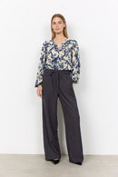Halfa 1 V Neck Print Blouse - Tempest Combi