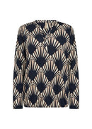 Felicity AllOverPrint Blouse - Navy Combi