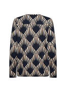 Felicity AllOverPrint Blouse - Navy Combi