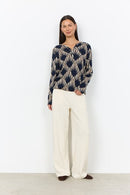 Felicity AllOverPrint Blouse - Navy Combi