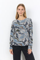 Galina 77 Abstract Print Blouse - Navy Combi