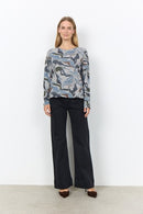 Galina 77 Abstract Print Blouse - Navy Combi