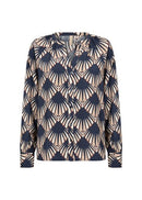 Halin1 All Over Print Blouse - Navy Combi