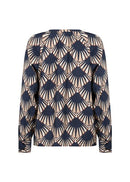 Halin1 All Over Print Blouse - Navy Combi