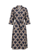 Halin 3 All Over Print Dress - Navy Combi