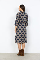 Halin 3 All Over Print Dress - Navy Combi