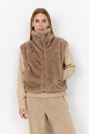 Haye 1 Fuzzy Texture Waistcoat - Camel
