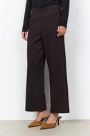 Hebe3 Herringbone Wide Trouser - Chocolate Plum Combi
