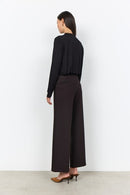 Hebe3 Herringbone Wide Trouser - Chocolate Plum Combi
