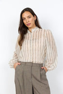Harpa 1 Stripe Print Shirt - Chocolate Plum Combi