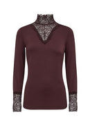 Marica 20 Lace T-Shirt - Chocolate Plum