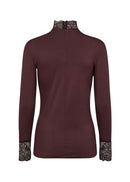 Marica 20 Lace T-Shirt - Chocolate Plum