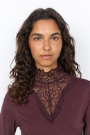 Marica 20 Lace T-Shirt - Chocolate Plum