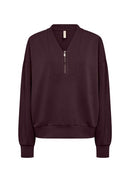 Banu 334 V Neck Relaxed Top - Chocolate Plum