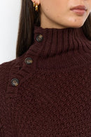 Halime 1 Turtle Neck Jumper - Chocolate Plum