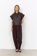 Gunilla 10 Ruffle Sleeves Waistcoat - Chocolate Plum