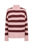 Ilene 4 High Neck Stripe Jumper - Zephyr Melange Combi